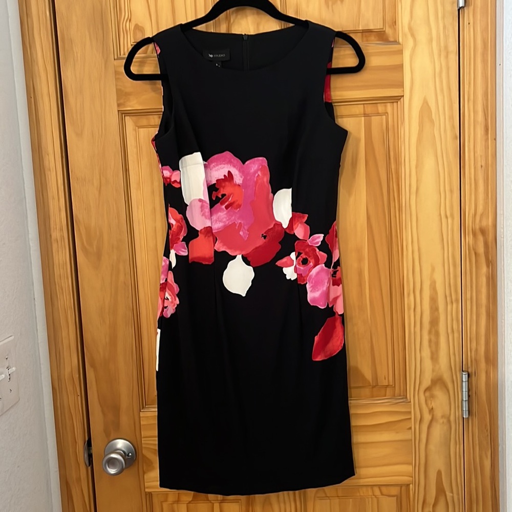 Pink and Black Floral Dress